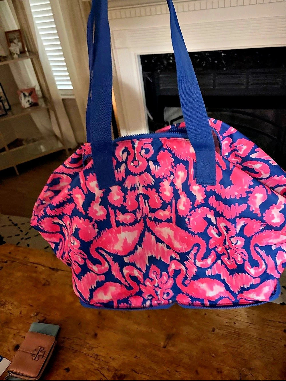 Lilly Pulitzer Floral Travel Tote in Pink & Blue